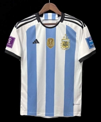 (With Patch Version) 3 Stars 2022-2023 Argentina Home Blue&White Thailand Soccer Jersey AAA-403