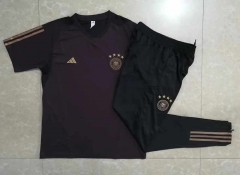 2022-2023 Germany Dark Brown Short-Sleeved Thailand Soccer Tracksuit-815