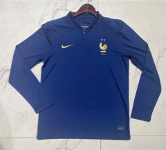 2022-2023 France Home Royal Blue LS Thailand Soccer Jersey AAA-9268