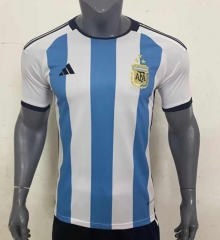 (S-4XL) 3 Stars 2022-2023 Argentina Home Blue&White Thailand Soccer Jersey AAA-416