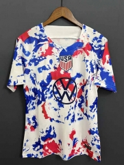 2022-2023 USA White&Blue Thailand Training Soccer Jersey AAA-9171