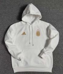 2022-2023 Argentina White Thailand Soccer Tracksuit Top With Hat-LH