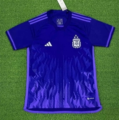(S-4XL) 3 Stars 2022-2023 Argentina Away Purple Thailand Soccer Jersey AAA-403