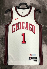 2022-2023 City Edition Chicago Bulls White #1 NBA Jersey-311