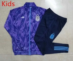 ( 3 Stars ) 2022-2023 Argentina Purple Kids/Youth Soccer Jacket Uniform-815