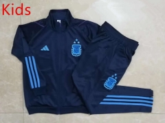 ( 3 Stars )  2022-2023 Argentina Royal Blue Kids/Youth Soccer Jacket Uniform-815
