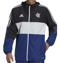 Flamengo Black&White&Blue Trench Coats With Hat-DD1