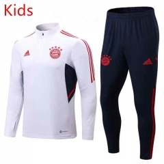 2022-2023 Bayern München White Kids/Youth Soccer Tracksuit-411