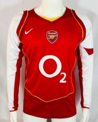 Retro Version 04-05 Arsenal Home Red LS Thailand Soccer Jersey AAA-503