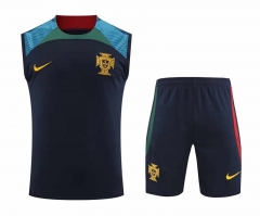 2022-2023 Portugal Royal Blue Thailand Training Vest Uniform-418