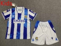 2022-2023 Real Sociedad Home Blue&White Kids/Youth Soccer Uniform-HR
