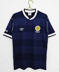 Retro Version 87-88 Scotland Home Royal Blue Thailand Soccer Jersey AAA-C1046