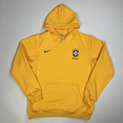 2022-2023 Brazil Yellow Thailand Soccer Tracksuit Top With Hat-CS