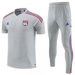2023-2024 Olympique Lyonnais Light Gray Thailand Polo Uniform-4627