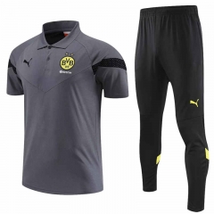 2023-2024 Borussia Dortmund Light Gray Thailand Polo Uniform-4627