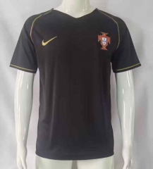 Retro Version 06 Portugal Away Black Thailand Soccer Jersey AAA-503