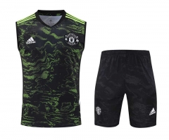 2023-2024 Manchester United Black&Green Thailand Soccer Vest Uniform-418