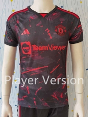 Player Version 2023-2024 Manchester United Black&Red Thailand Training Jersey AAA-807