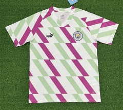 (S-4XL) 2023-2024 Manchester City White&Pink&Green Thailand Soccer Jersey AAA-403