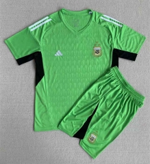 (3 Stars) 2022-2023 Argentina Goalkeeper Green Soccer Uniform-AY