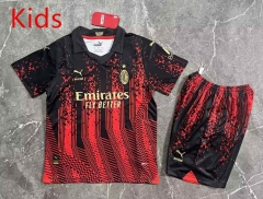 2023-2024 AC Milan Home Red&Black Kids/Youth Soccer Uniform-8975