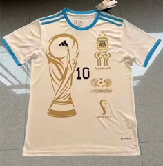 10th Champions Commemorative Version Argentina White Thailand Soccer Jersey AAA-4927
