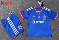 2023-2024 Universidad de Chile Home Blue Kids/Youth Soccer Uniform-8975