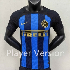 Player Version 2023-2024 Supercup Inter Milan Home Blue&Black Thailand Soccer Jersey AAA-888