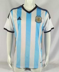 Retro Version 14-15 Argentina Home Blue and White Thailand Soccer Jersey AAA-503