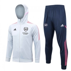 2023-2024 Arsenal Upper Light Gray Thailand Soccer Jacket Uniform With Hat-815