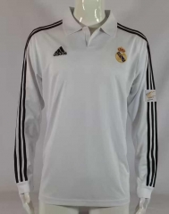 Retro Version 01-02 Real Madrid Home White LS Thailand Soccer Jersey AAA-503