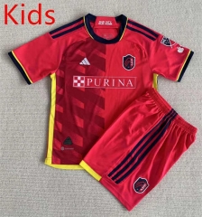 2023-2024 St. Louis City SC Home Red Kids/Youth Soccer Uniform-AY