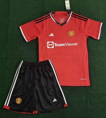 2023-2024 Correct version Manchester United Home Red Soccer Uniform-8423