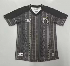 (S-4XL) 2023-2024 Santos FC 2nd Away Black&Gray Thailand Soccer Jersey AAA-908