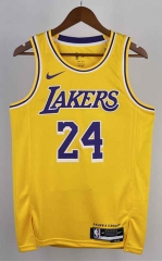 2023 Round Collar Los Angeles Lakers Yellow #24 NBA Jersey-311