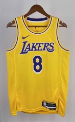 2023 Round Collar Los Angeles Lakers Yellow #8 NBA Jersey-311