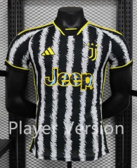 Player Version 2023-2024 Juventus Home Black&White Thailand Soccer Jersey AAA-4514