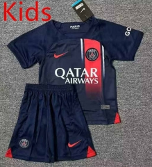 2023-2024 Paris SG Home Royal Blue Kid/Youth Soccer Uniform-0973