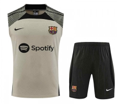 2023-2024 Barcelona Beige Thailand Soccer Vest Uniform-4627