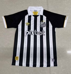 2023-2024 Santos FC Away Black&White Thailand Soccer Jersey AAA-0009