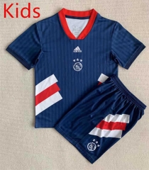 Retro Version Ajax Royal Blue Kid/Youth Soccer Uniform-AY