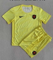 2023-2024 Netherlands Goalkeeper Yellow Soccer Uniform-AY