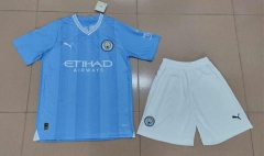 2023-2024 Correct Version Manchester City Home Light Blue Soccer Uniform-718