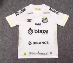 With Sponsor logo Version 2023-2024 Santos FC Away White Thailand Soccer Jersey AAA-417