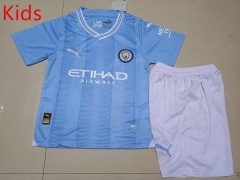 2023-2024 Manchester City Home Light Blue Kid/Youth Soccer Uniform-507