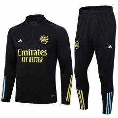 2023-2024 Arsenal Black Thailand Soccer Tracksuit Uniform-411