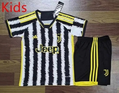 2023-2024 Juventus Home Black&White Kids/Youth Soccer Uniform-709