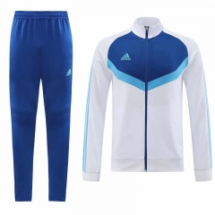 White&Blue Thailand Soccer Jacket Uniform-LH