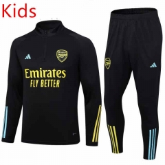 2023-2024 Arsenal Black Kids/Youth Soccer Tracksuit -411