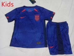 2023-2024 USA Away Blue Kids/Youth Soccer Unifrom-507